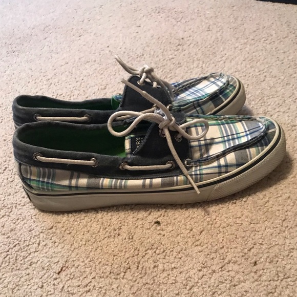 plaid sperrys